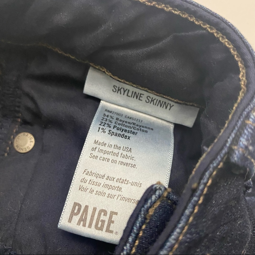 Paige Skyline Skinny Dark Wash Jeans Size 27 - Picture 4 of 4